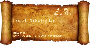 Leszl Nikoletta névjegykártya