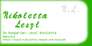 nikoletta leszl business card